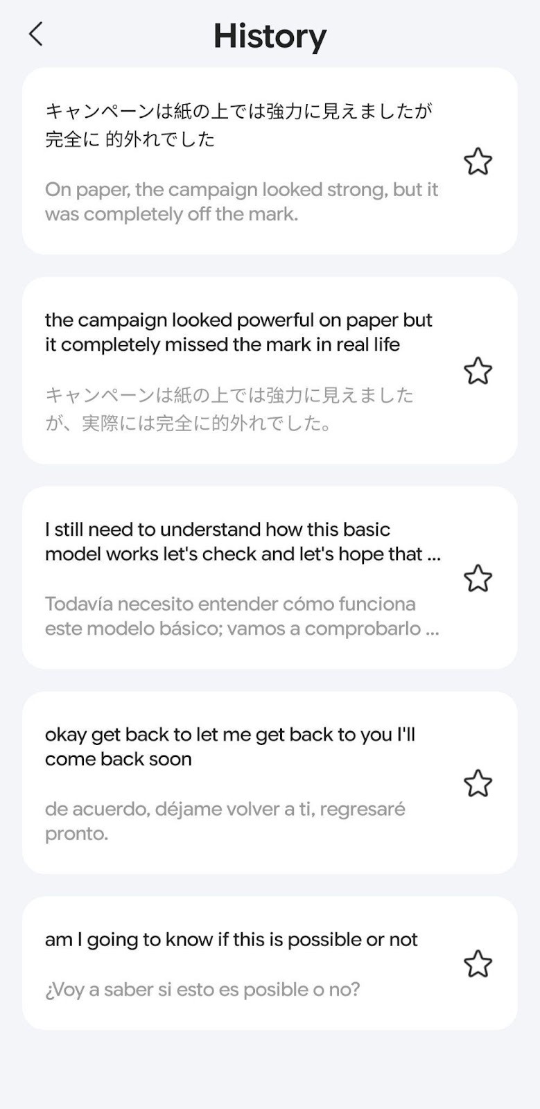 live translator conversation history