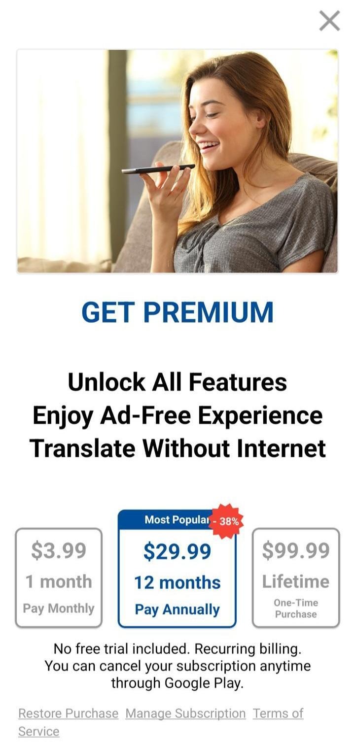 instant voice translate pricing plans