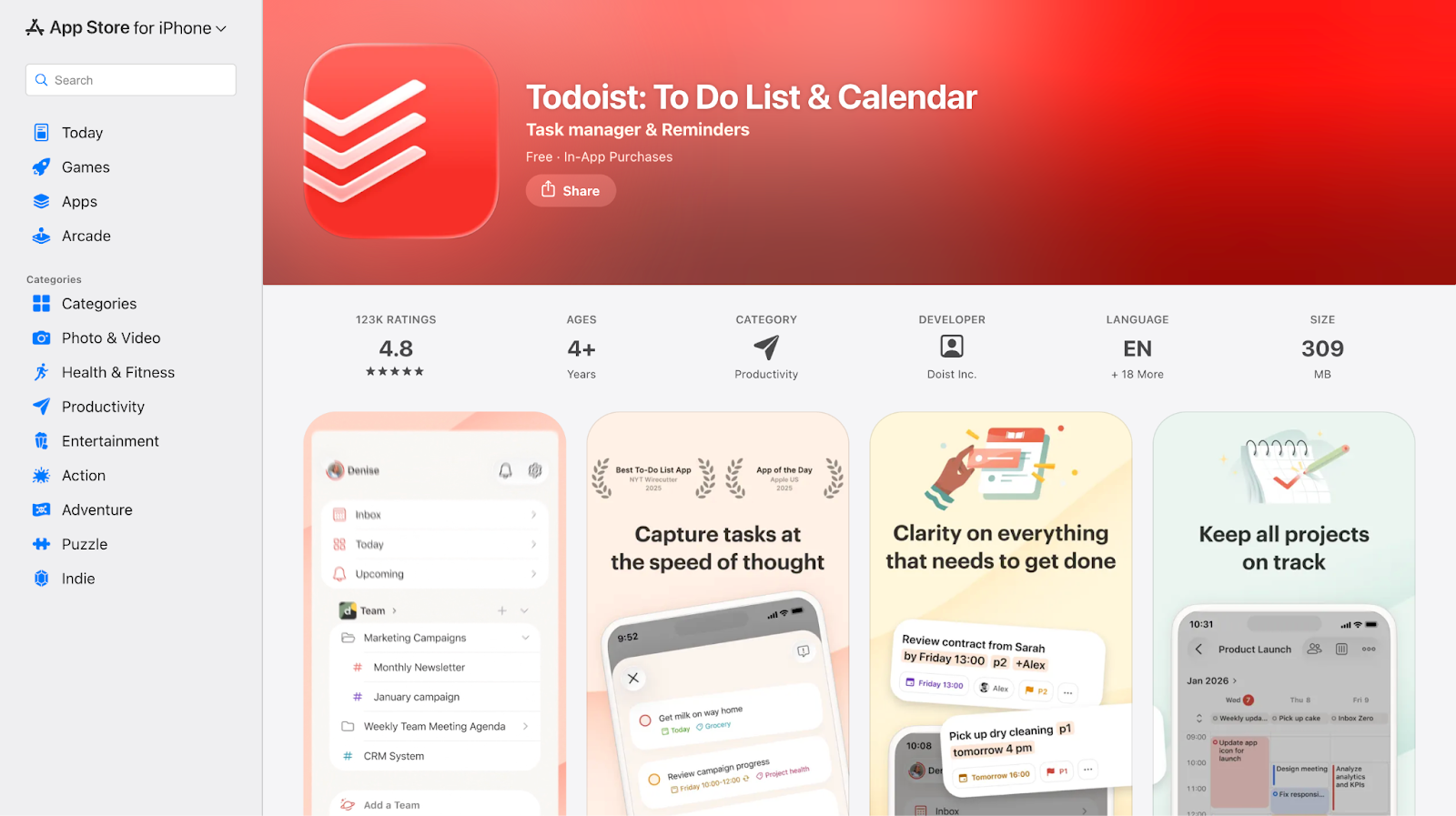 todoist homepage