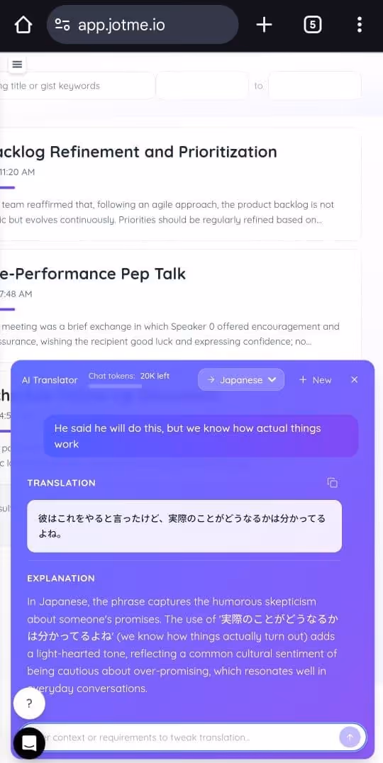 jotme context aware translation