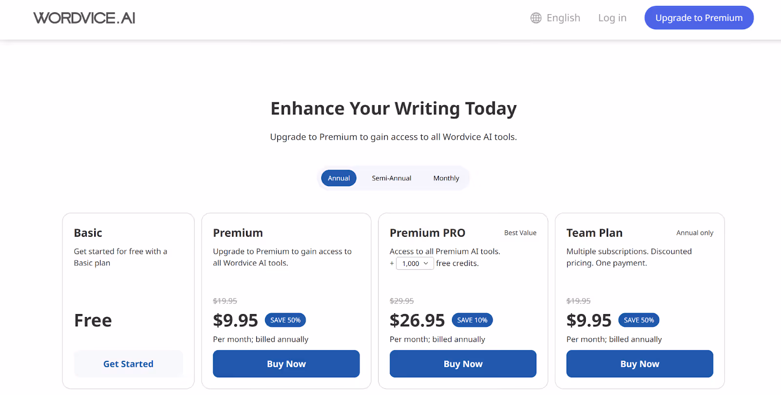 wordvice ai pricing