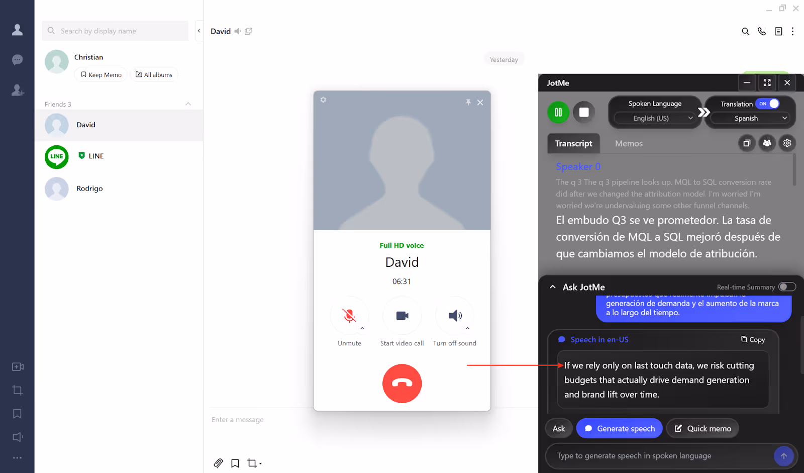 jotme generate speech feature