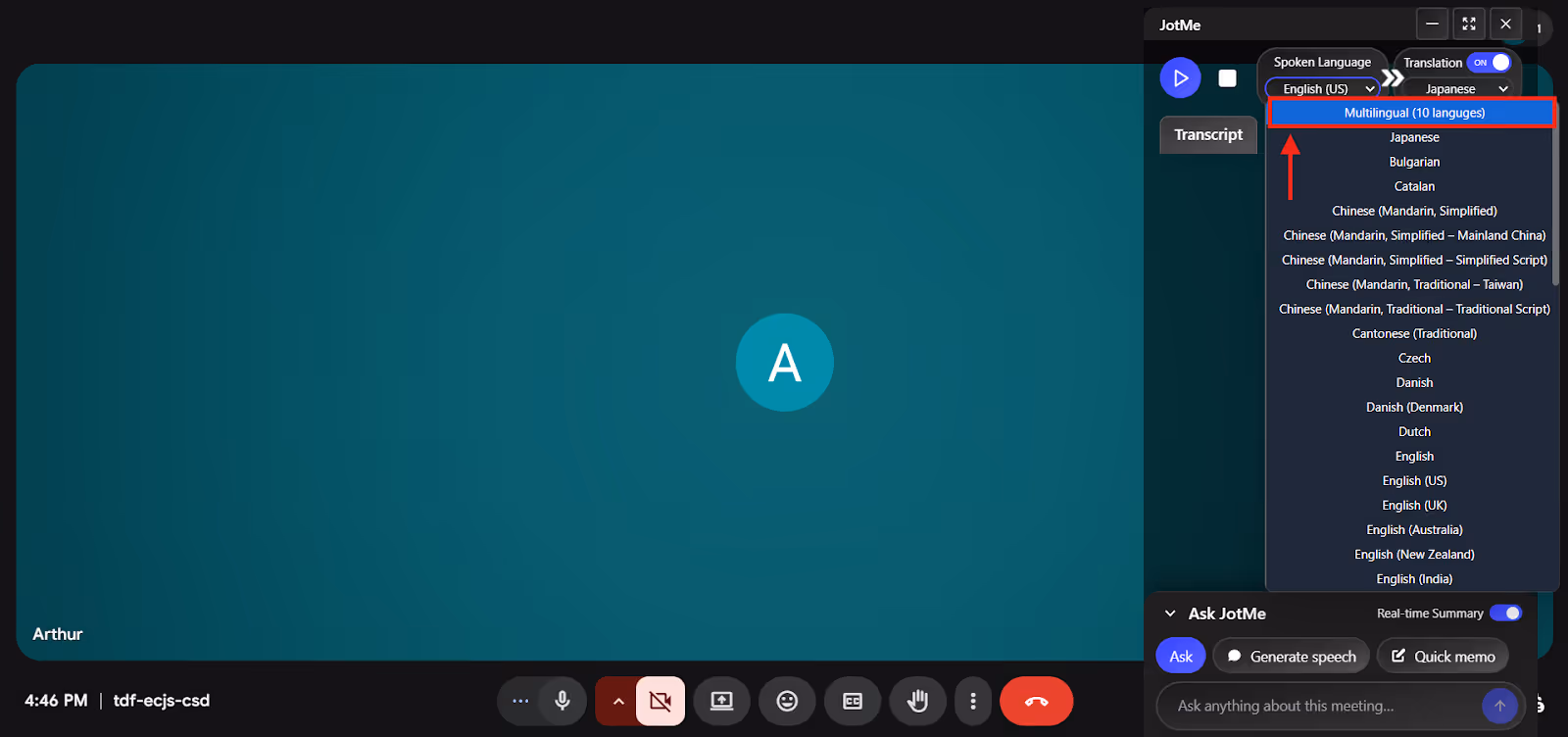 jotme multilingual support