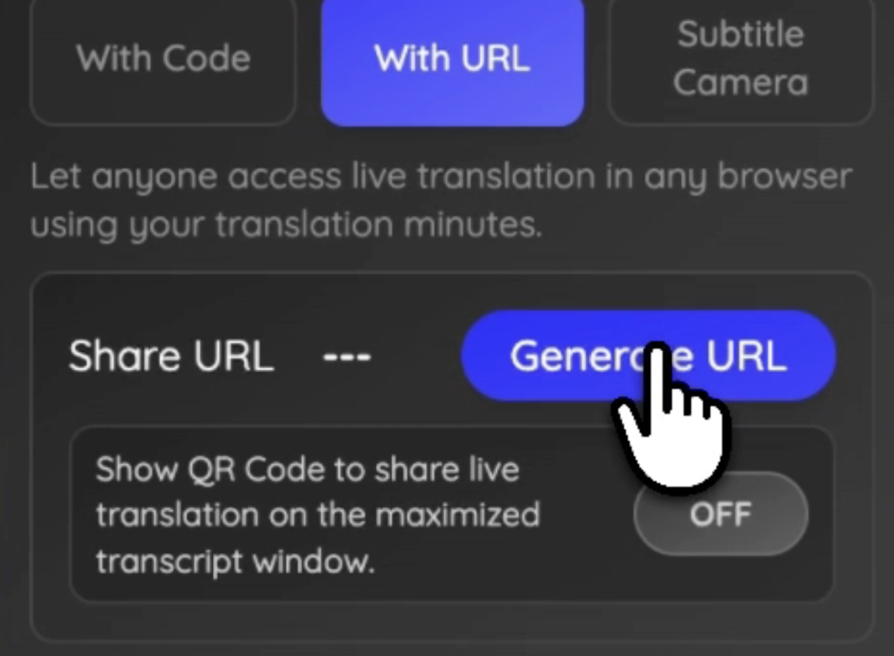 jotme share live translation with a url