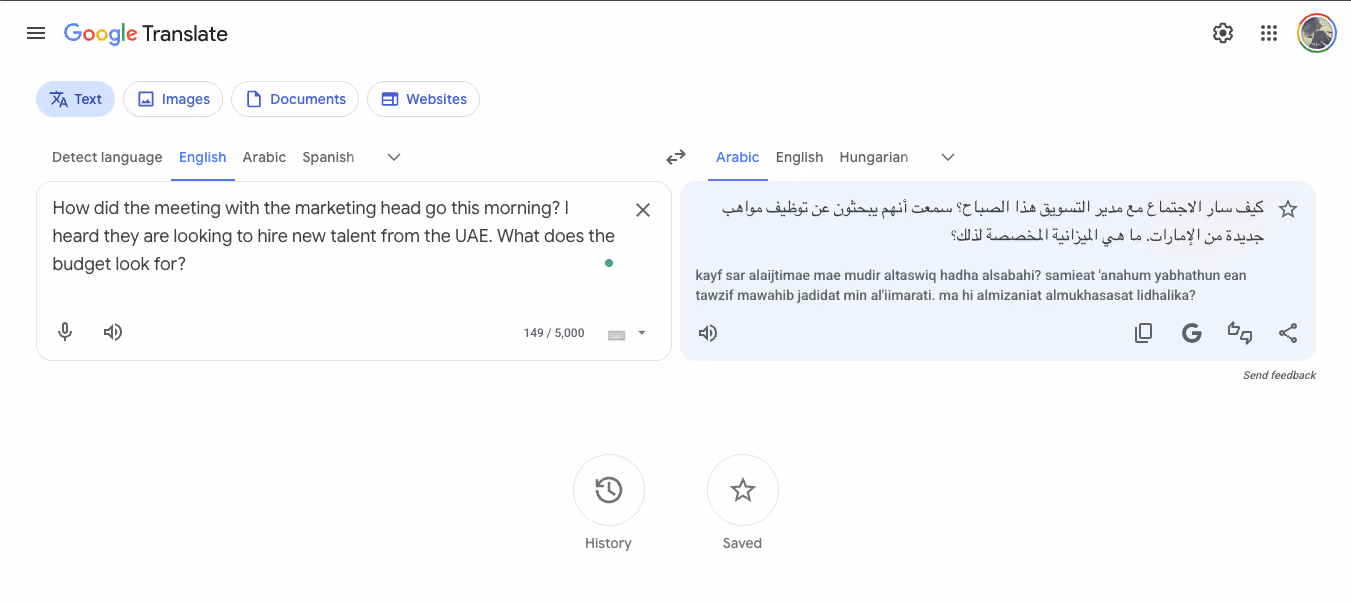 best arabic translator google translate english to arabic