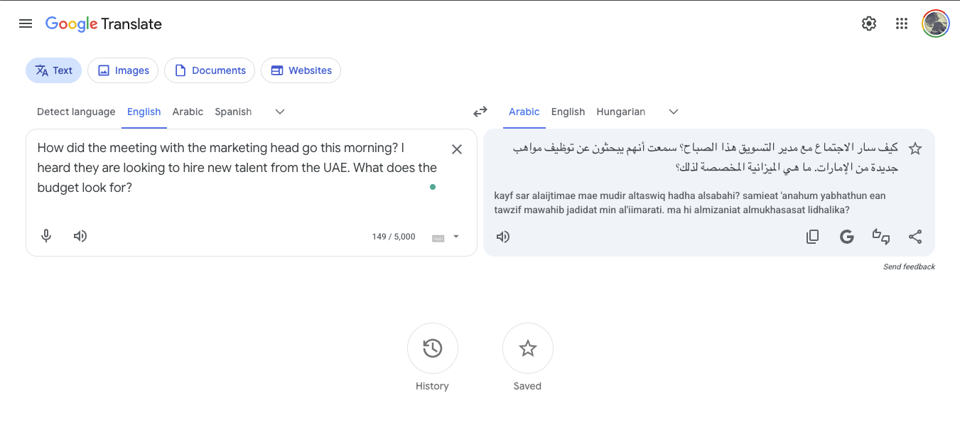 best arabic translator google translate english to arabic