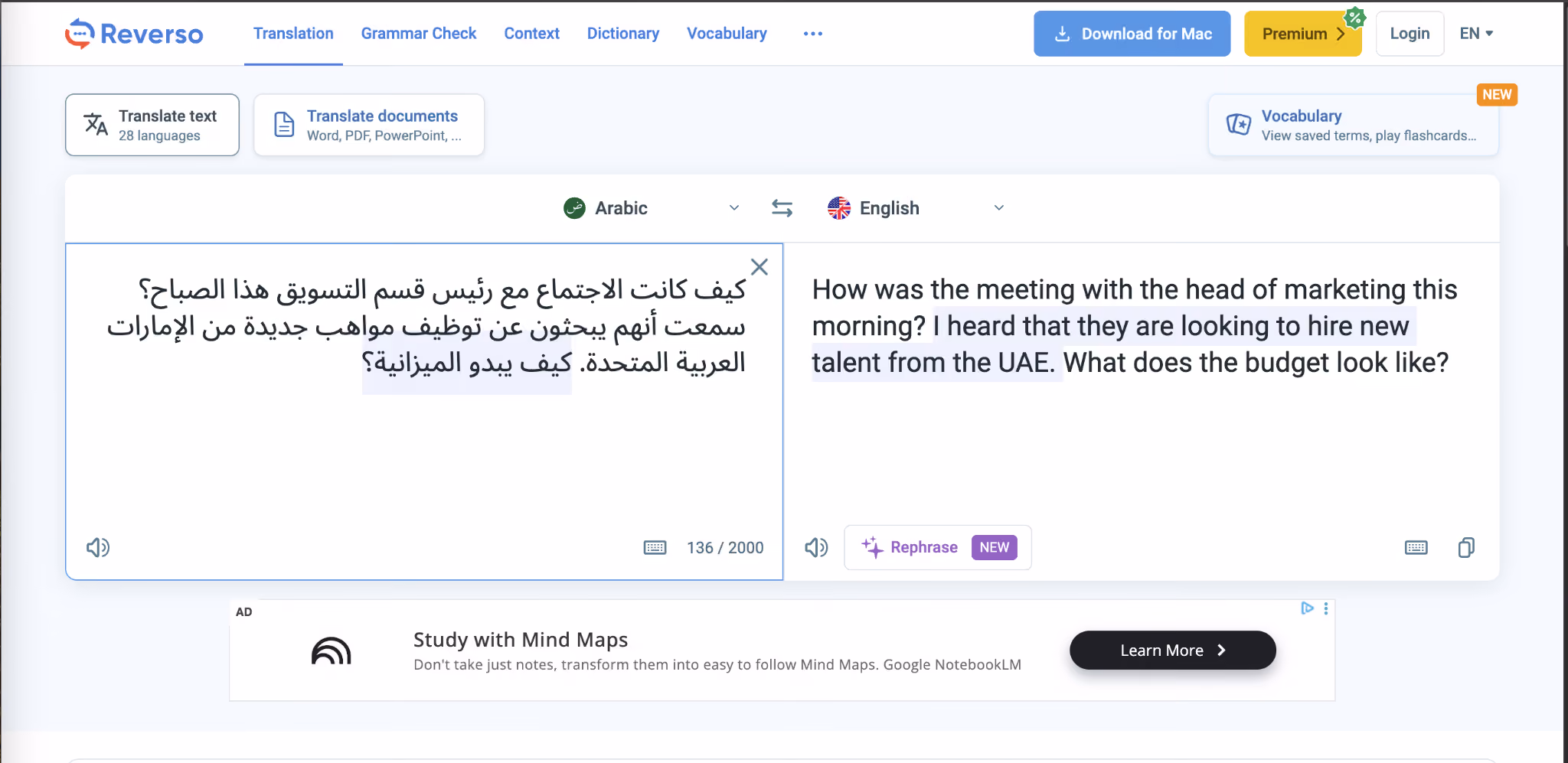 best arabic translator reverso context arabic to english translation