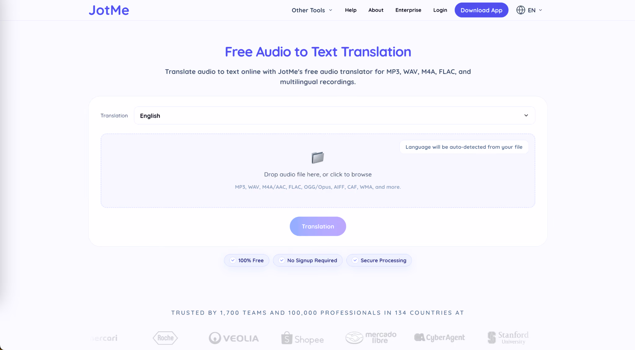 jotme free audio to text translation