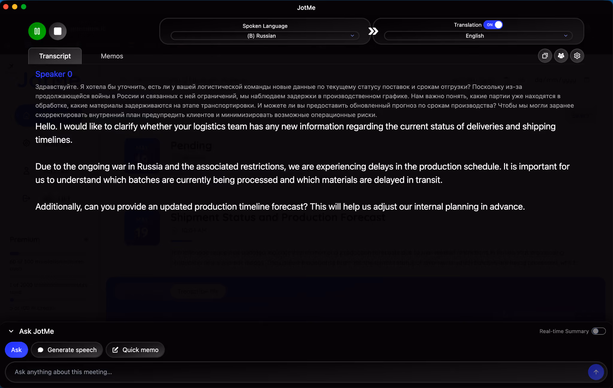 jotme russian to english translation auto correction by agentic ai