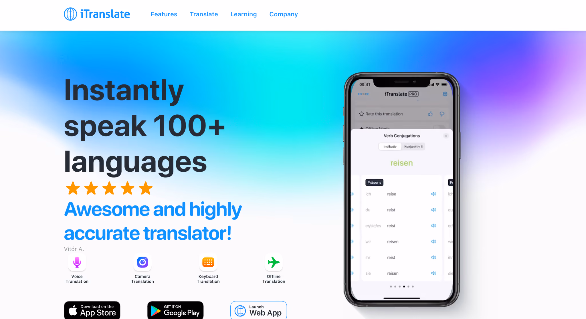 itranslate homepage