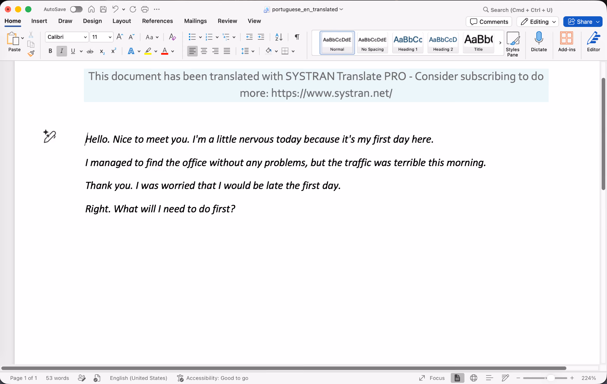 systran portuguese to english translation
