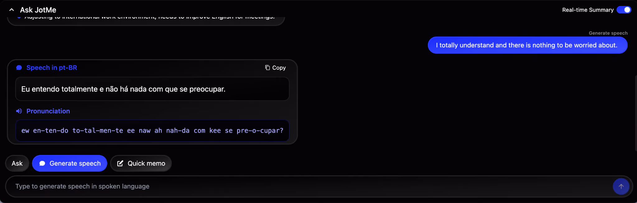 jotme speech generation
