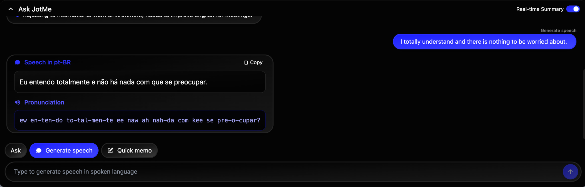 jotme speech generation