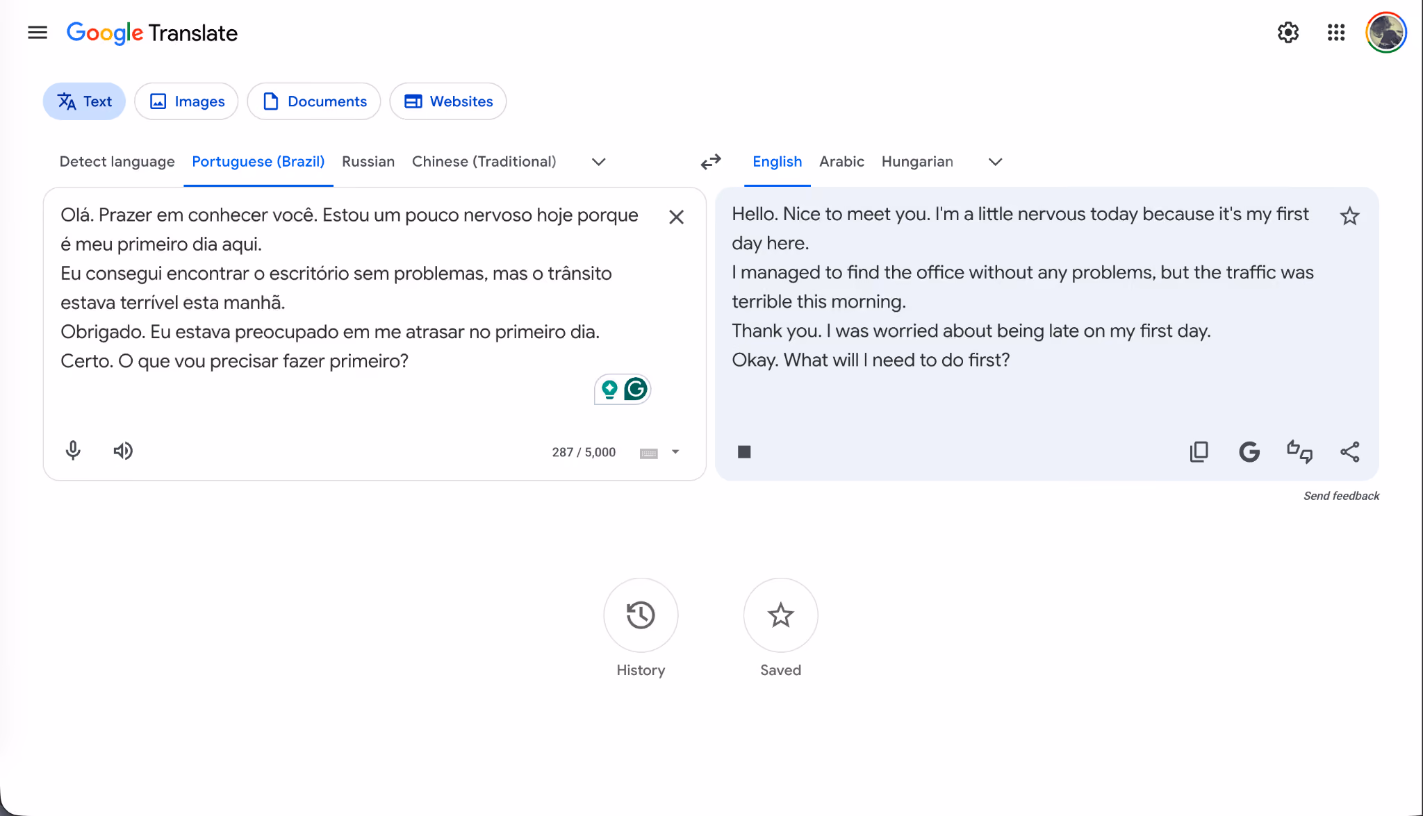 google translate portuguese to english translation