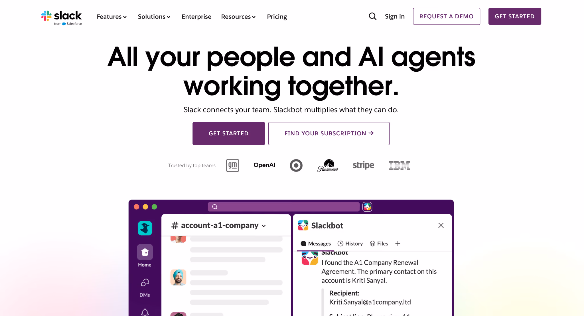 slack homepage