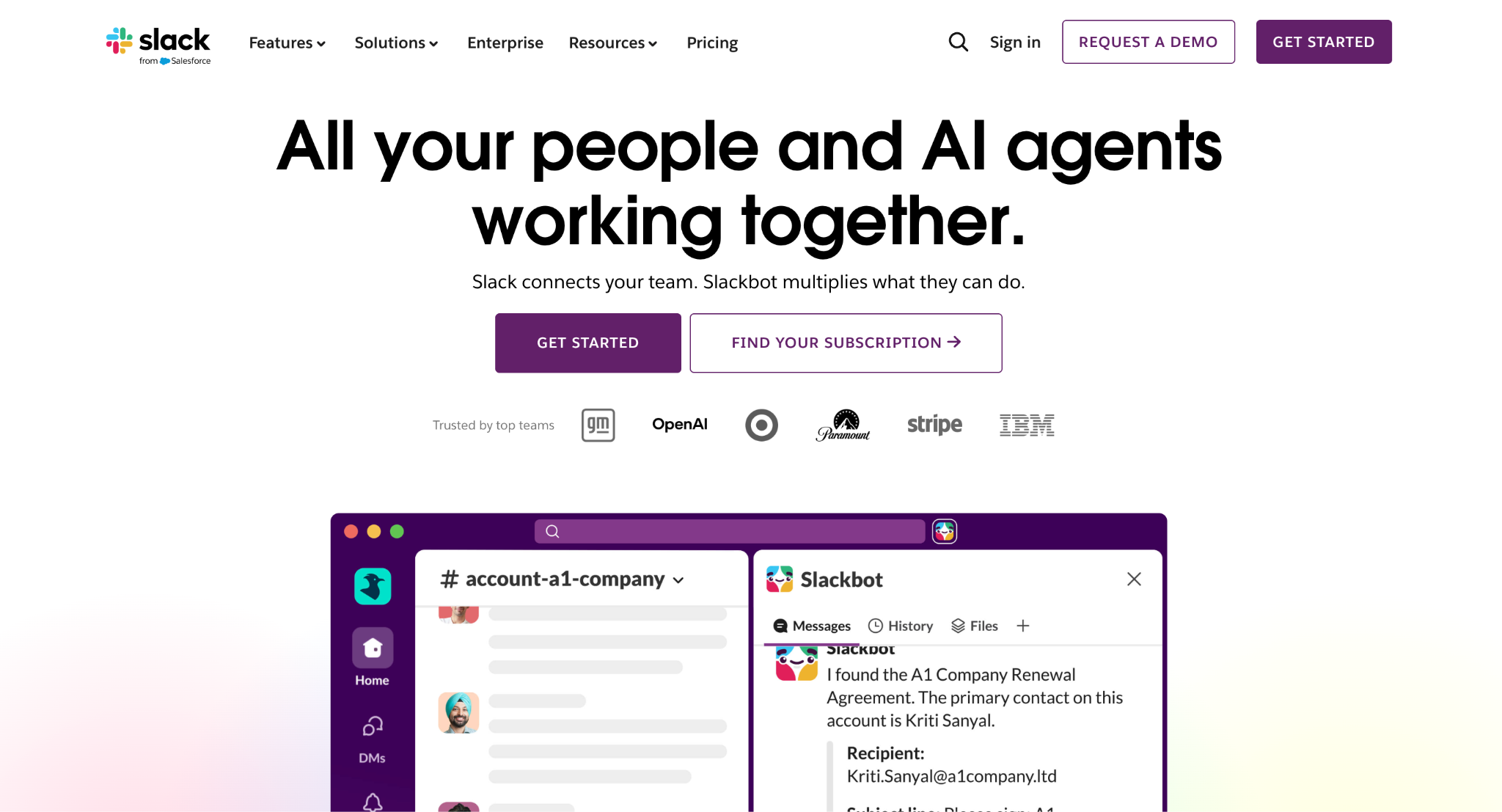 slack homepage
