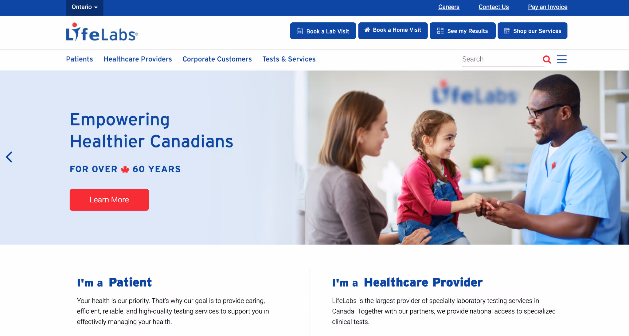 lifelabs homepage