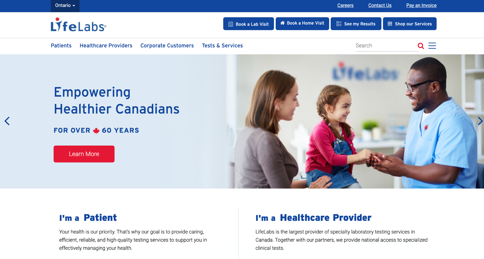 lifelabs homepage