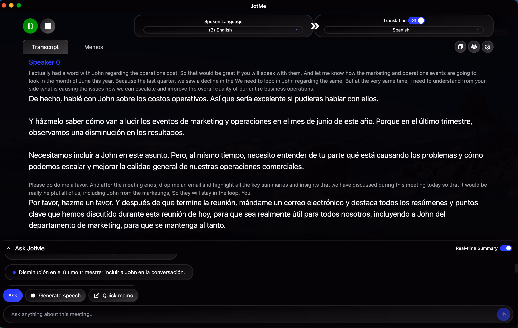 jotme multilingual meeting translation