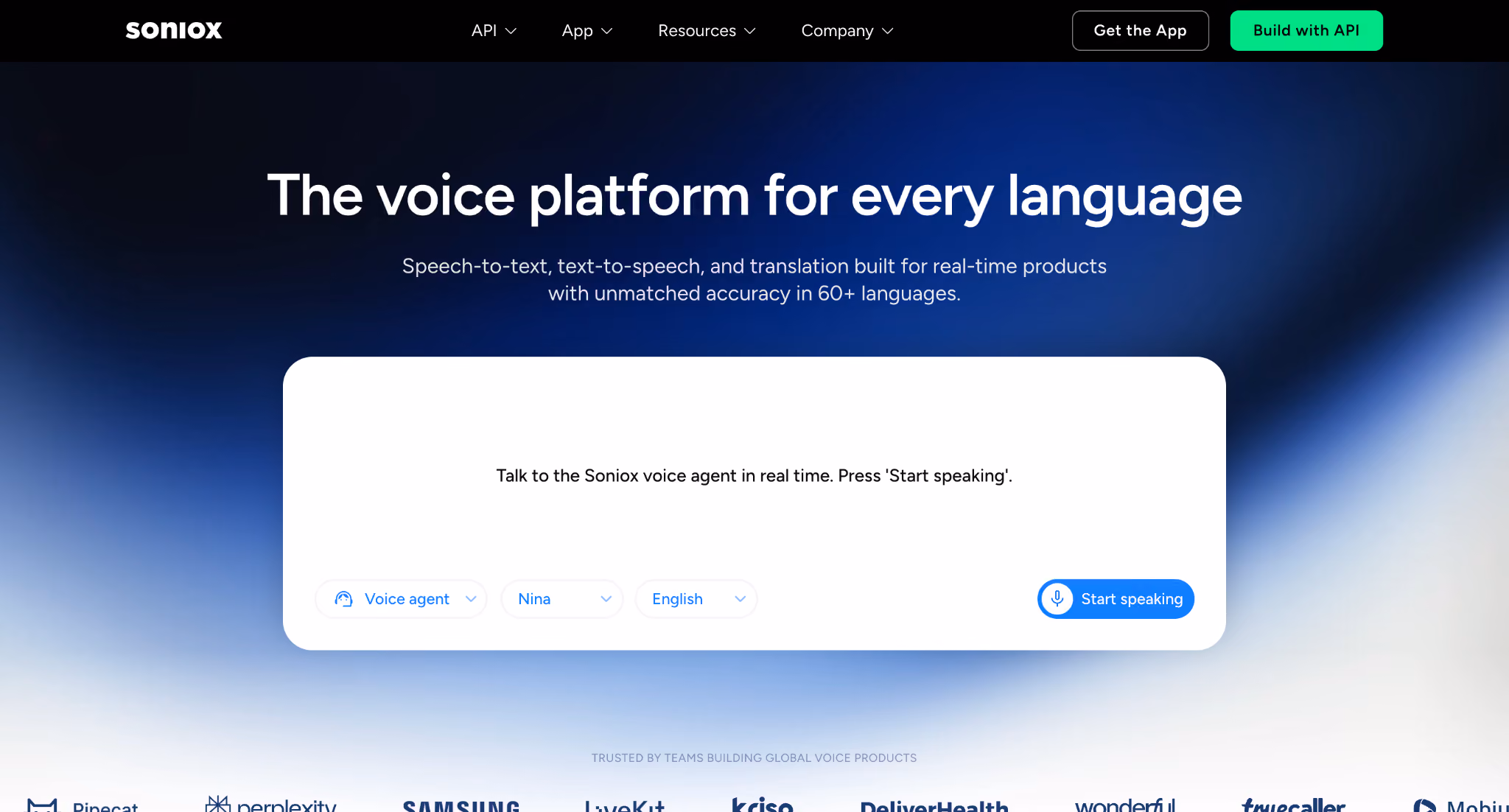 soniox homepage