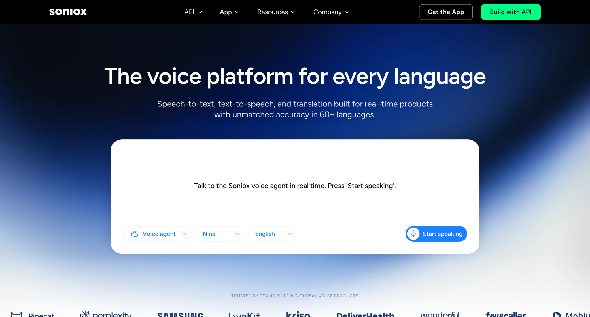 soniox homepage