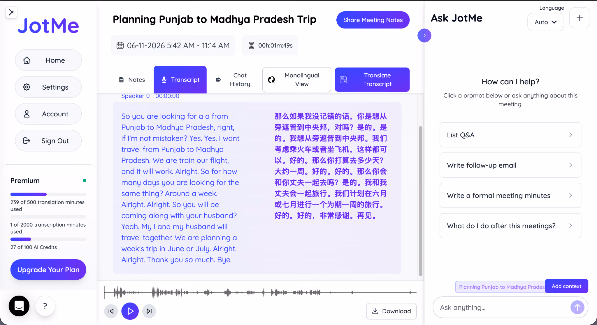 jotme bilingual transcript