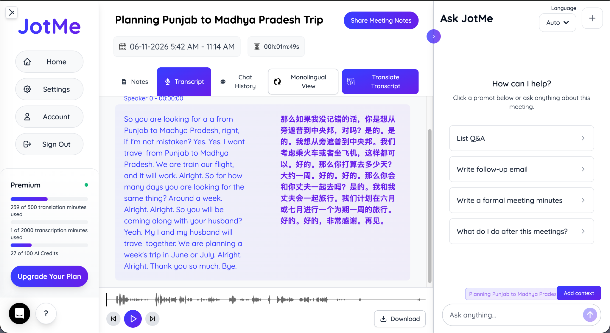 jotme bilingual transcript