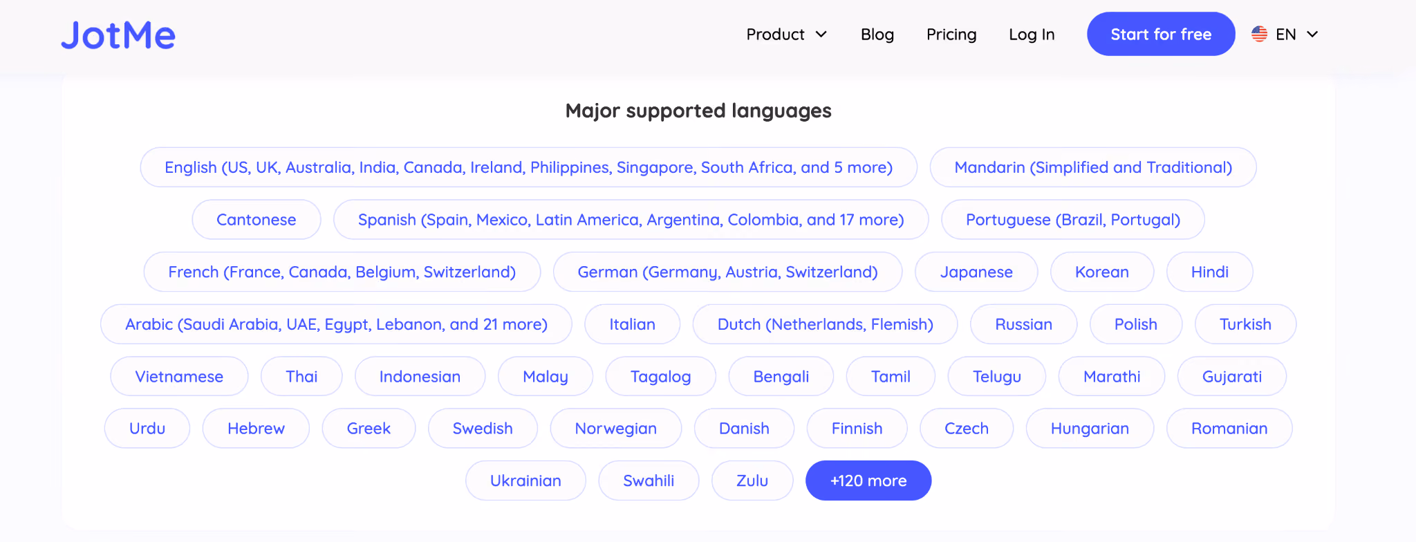 jotme language support