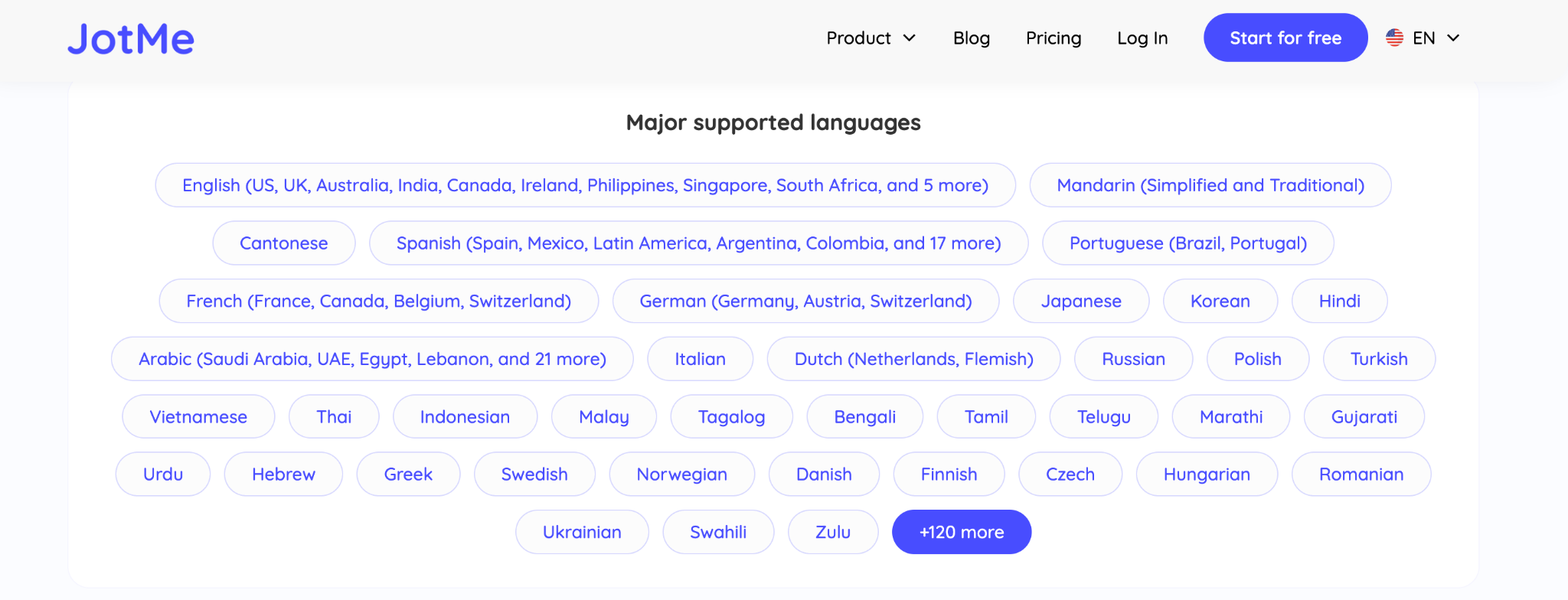 jotme language support