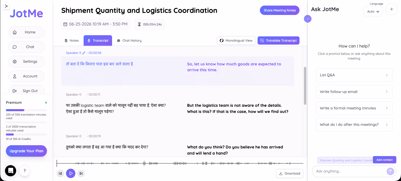 jotme bilingual transcript