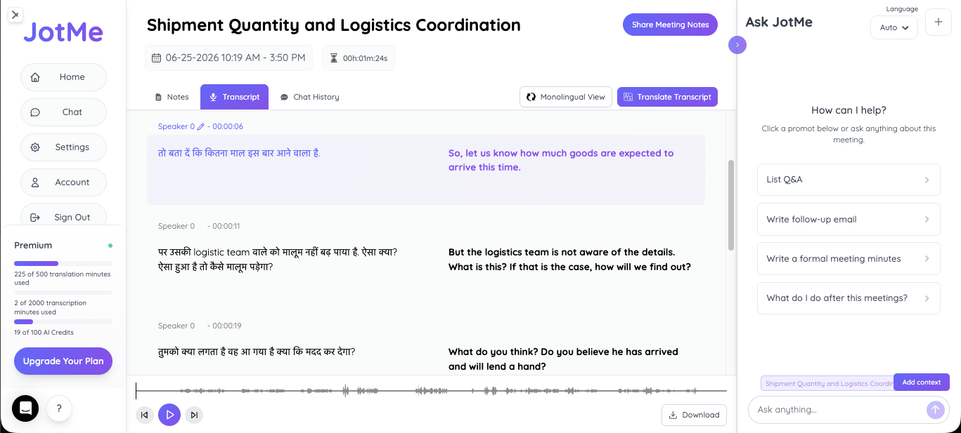 jotme bilingual transcript
