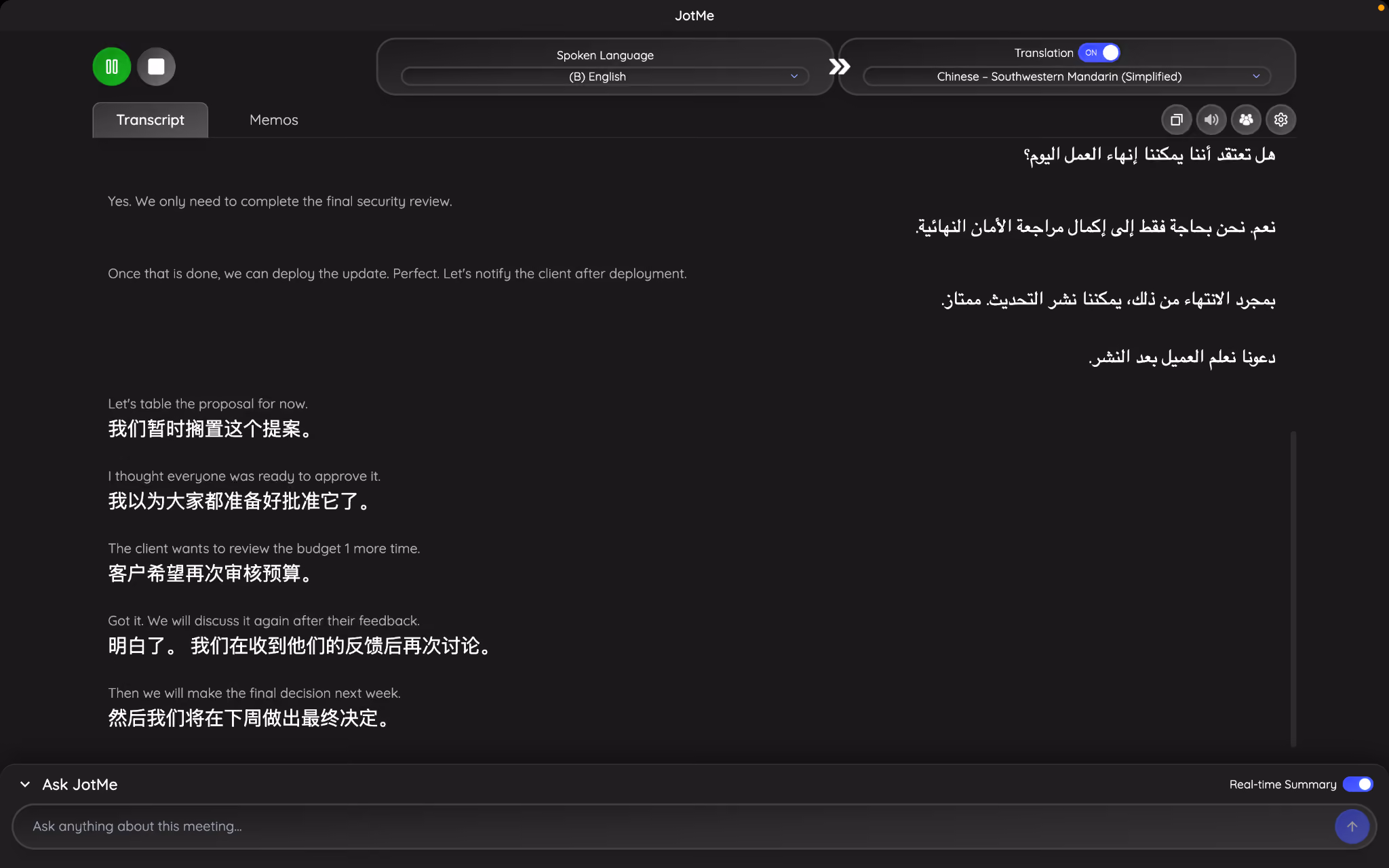 jotme contextual live translation
