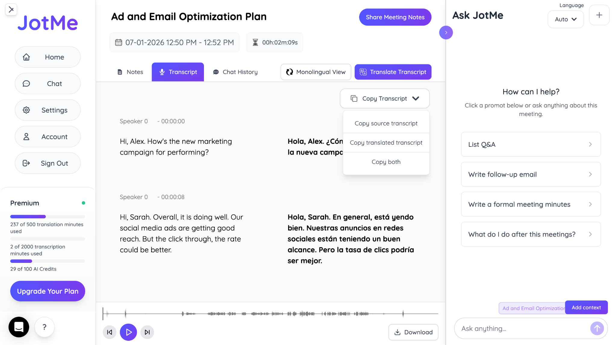 jotme multilingual transcript