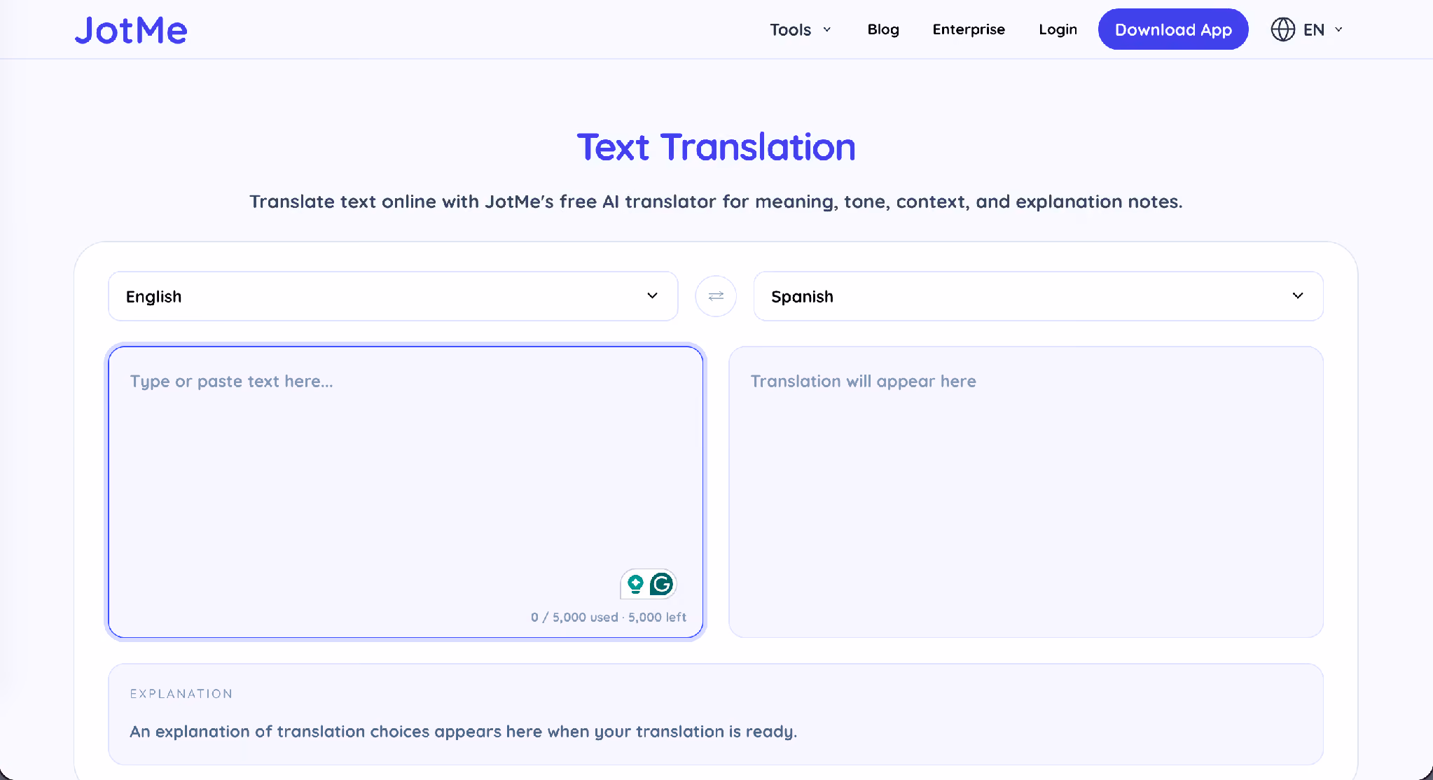 jotme text translation