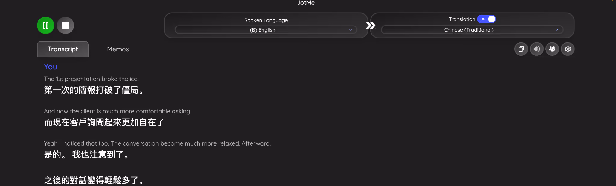 jotme contextual english to chinese translation