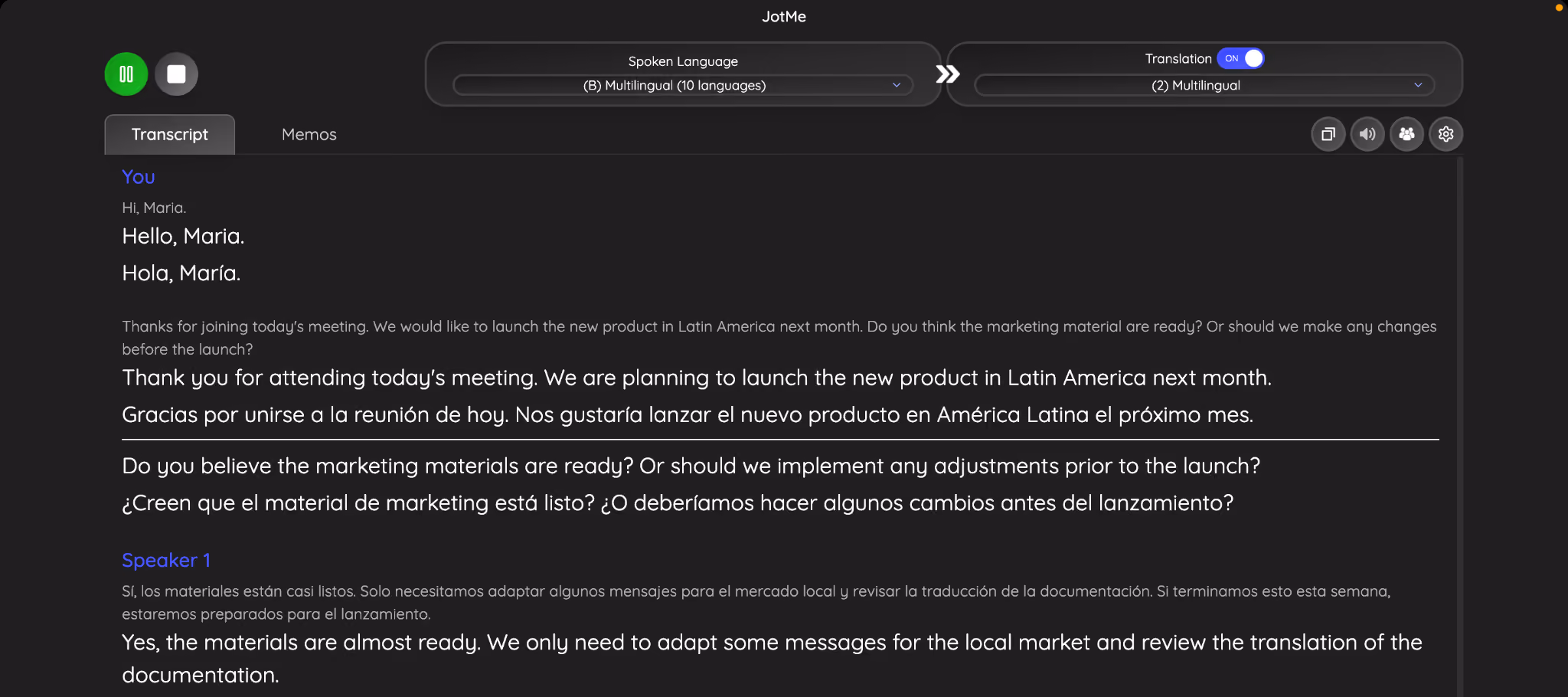 Jotme english to spanish translation