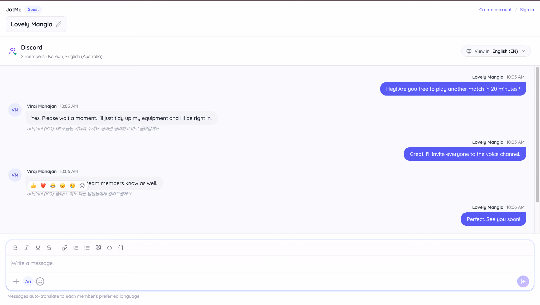 jotme ai chat english