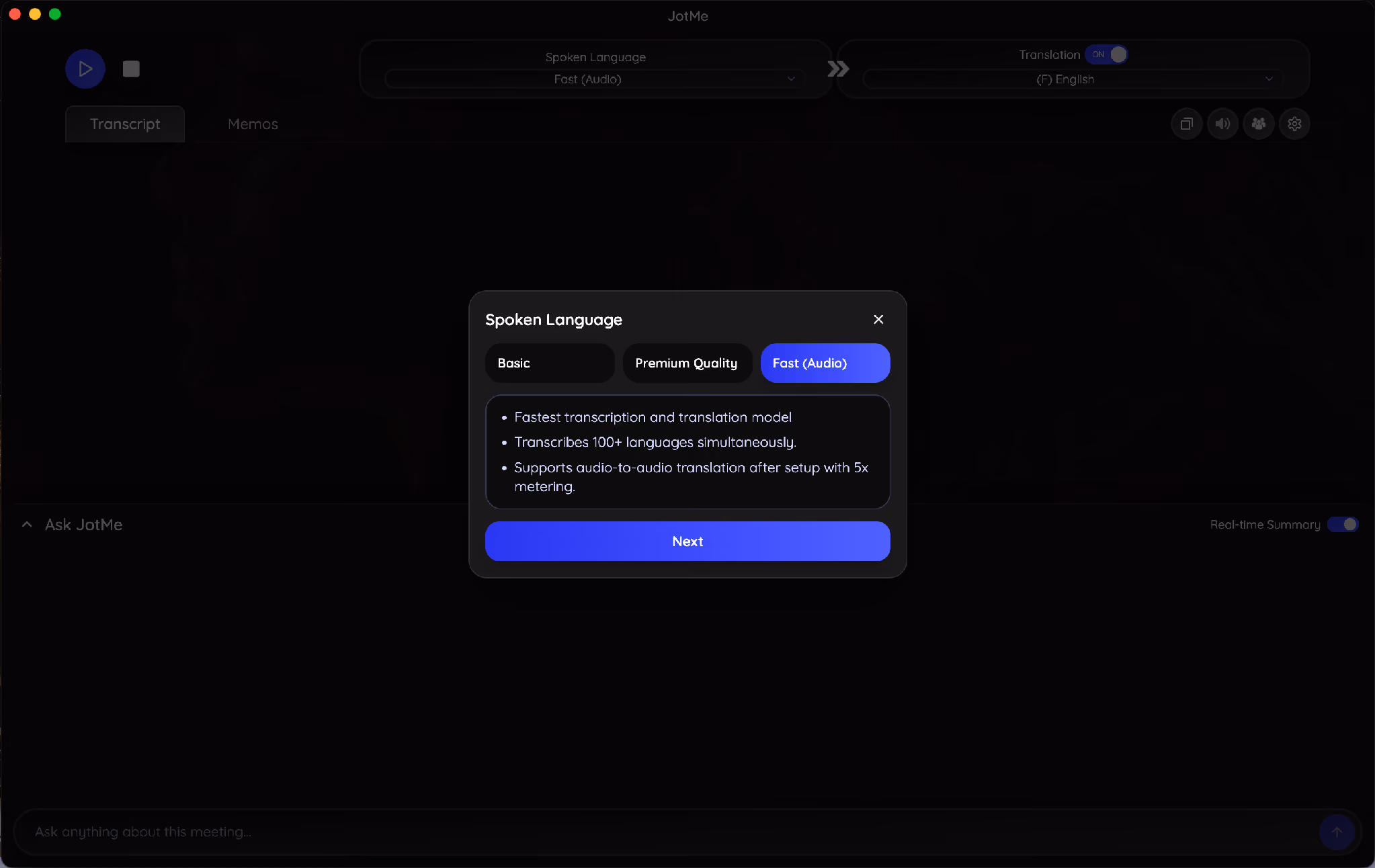 set translation quality on jotme