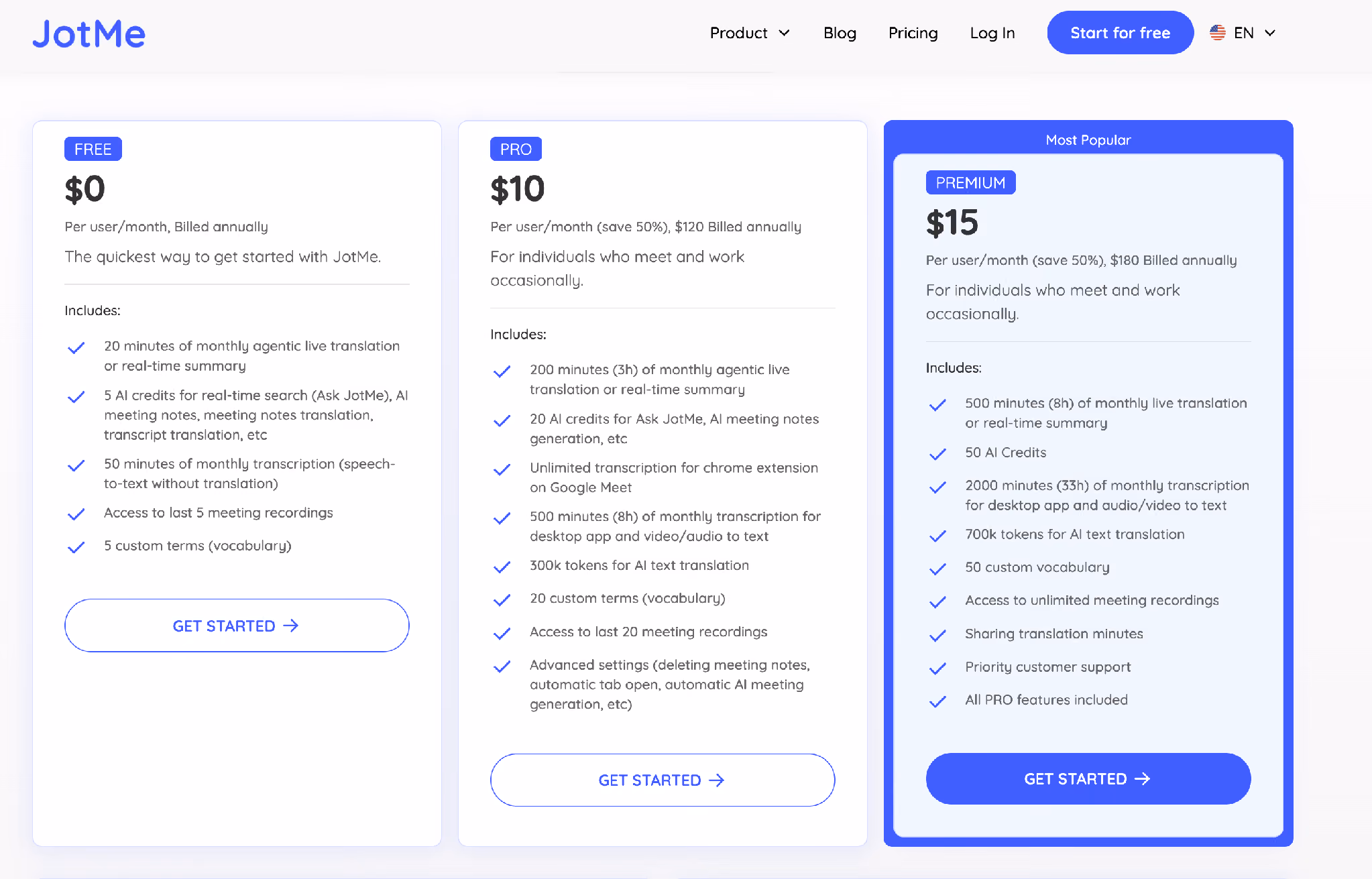 jotme business meeting translation pricing