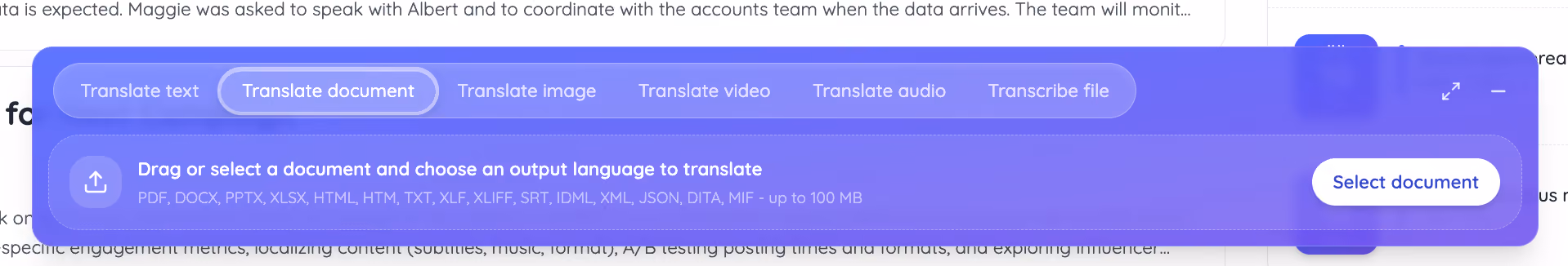 jotme translate document