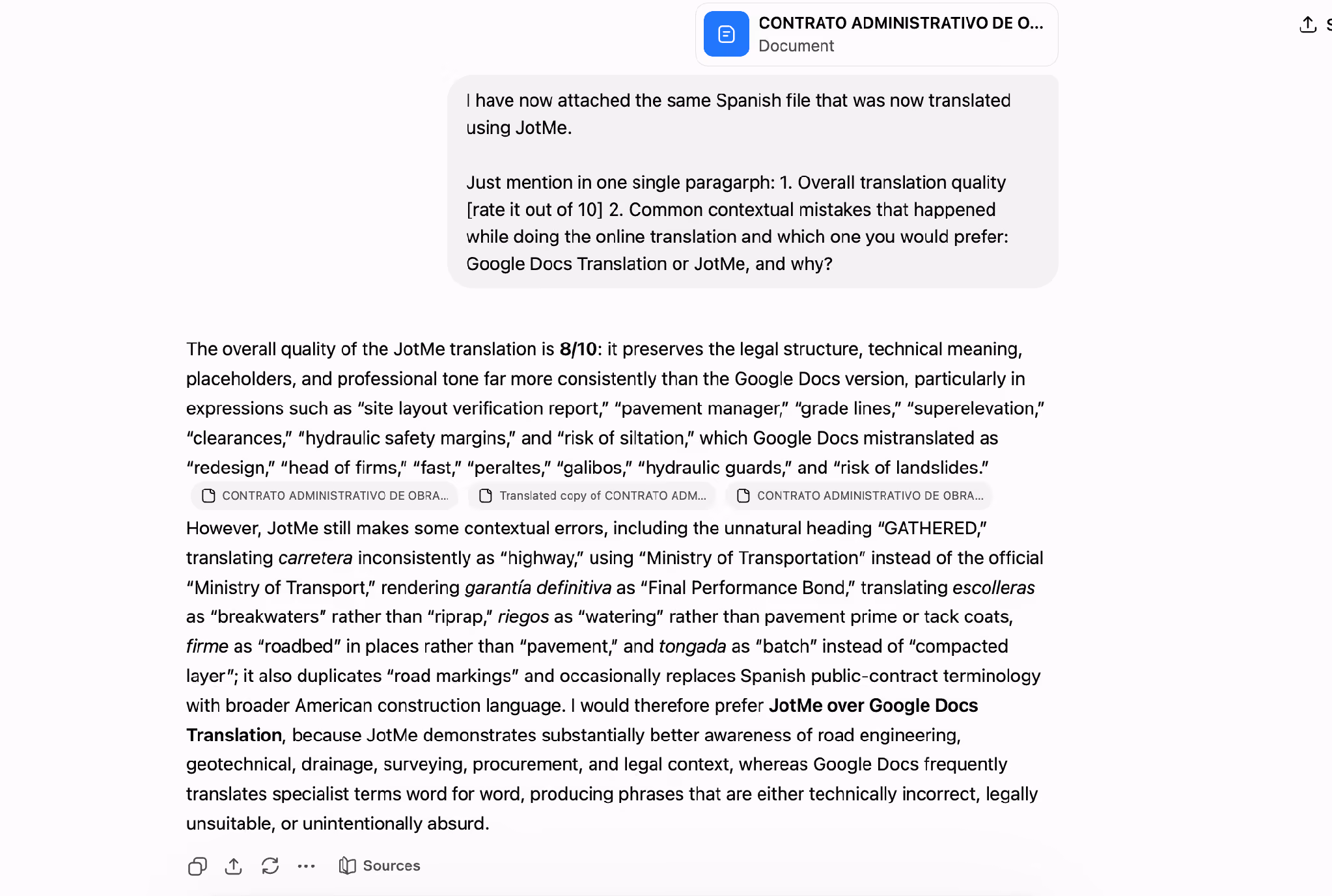 chatgpt analysis of jotme translation