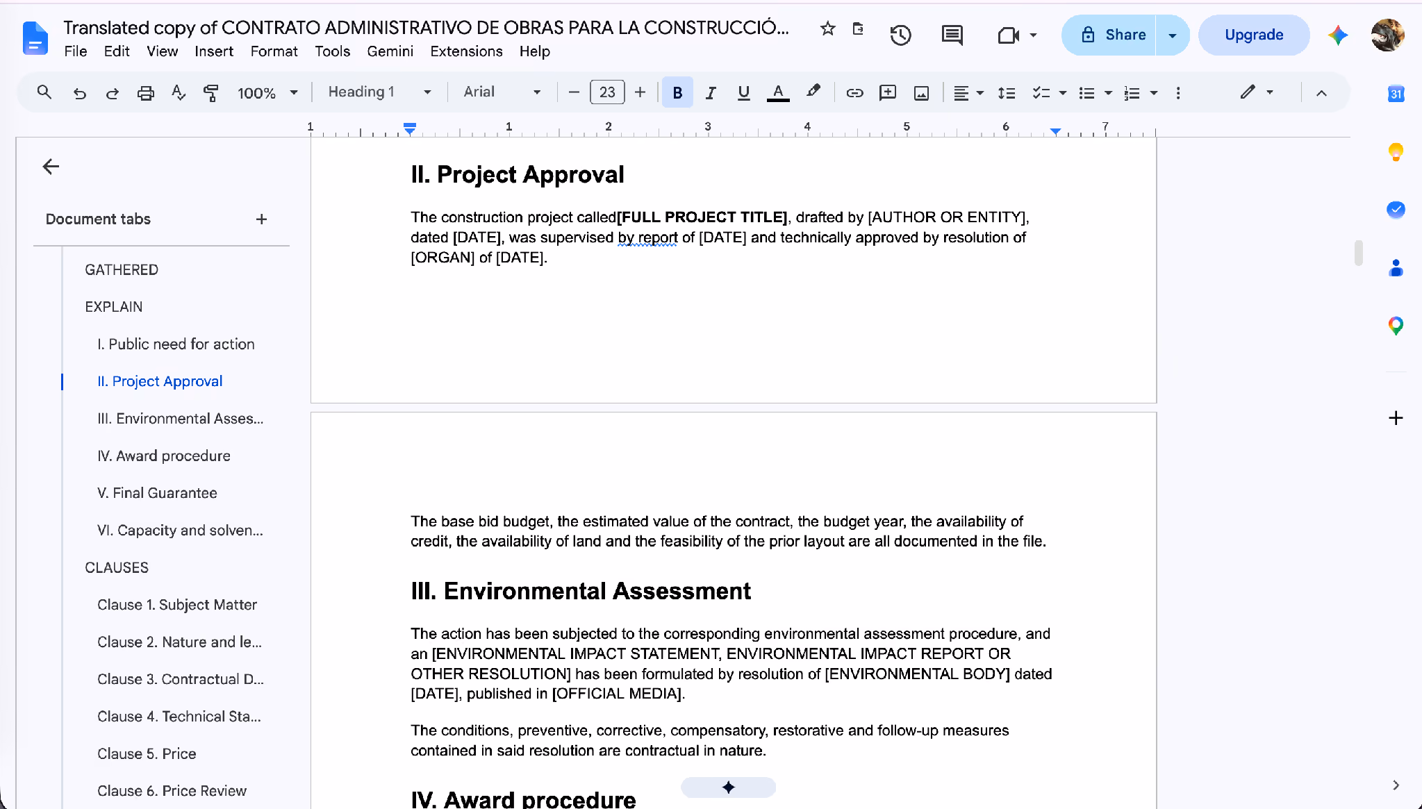 open translated google doc