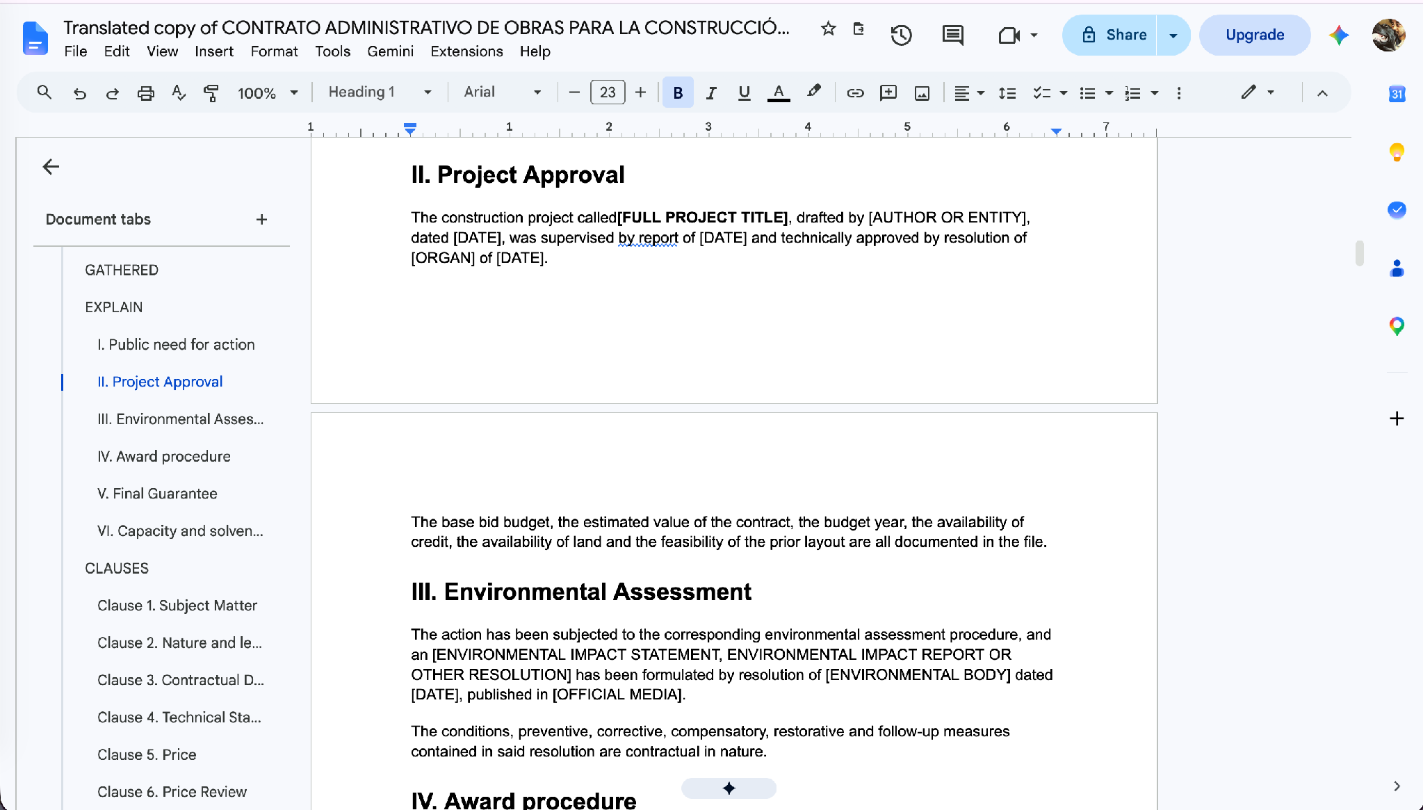 ouvrir le google doc traduit