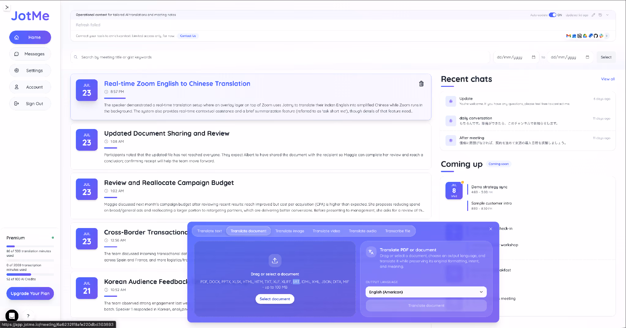 jotme dashboard