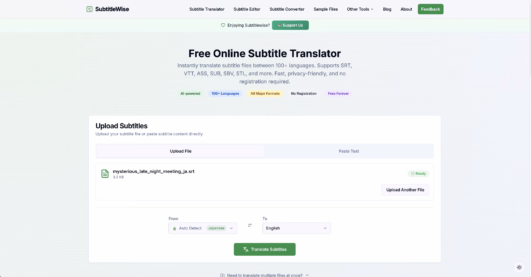 upload subtitles to jotme