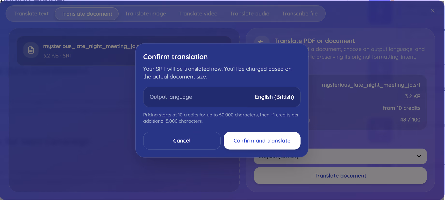 confirm translation