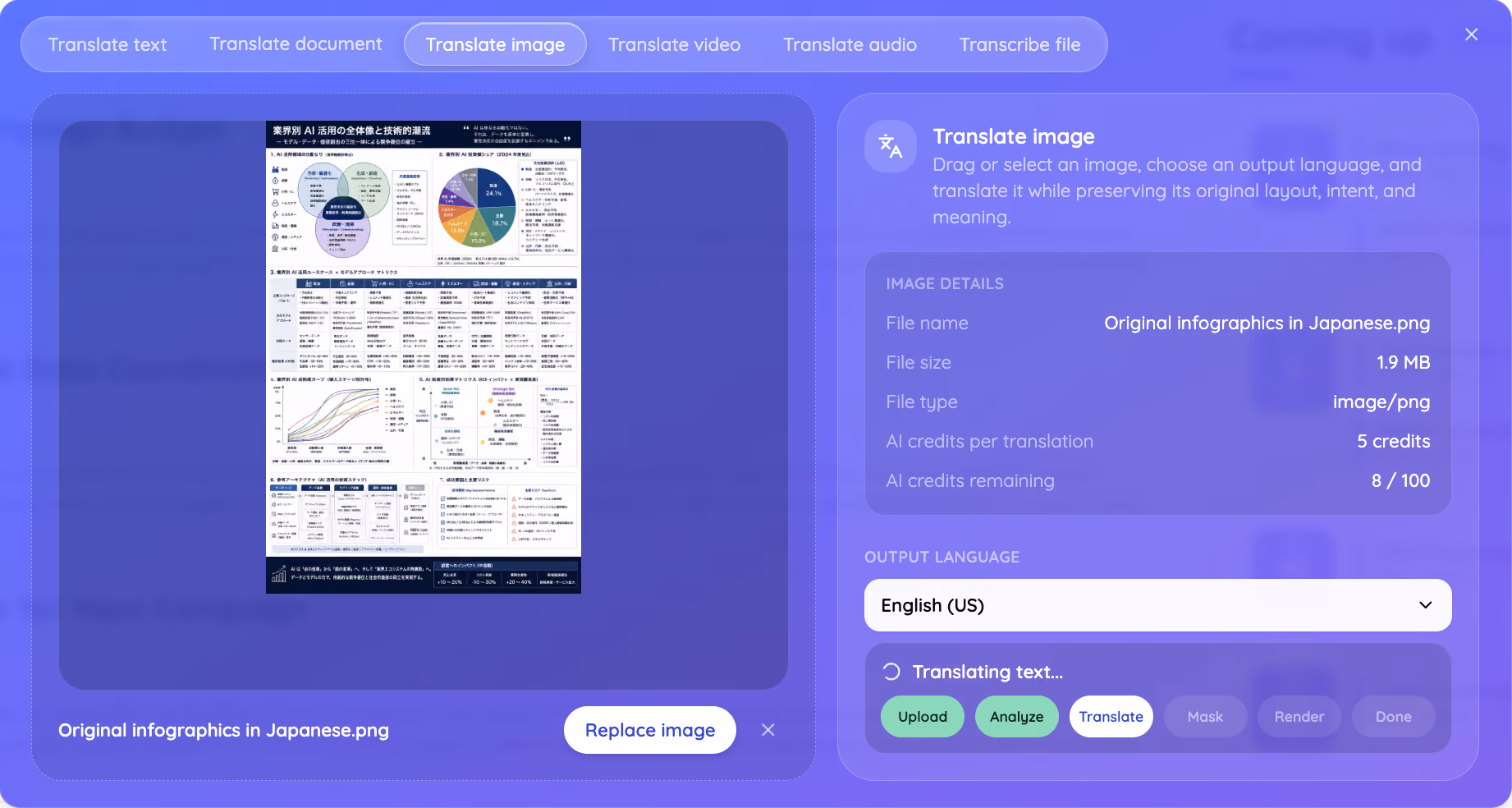 choose language and translate