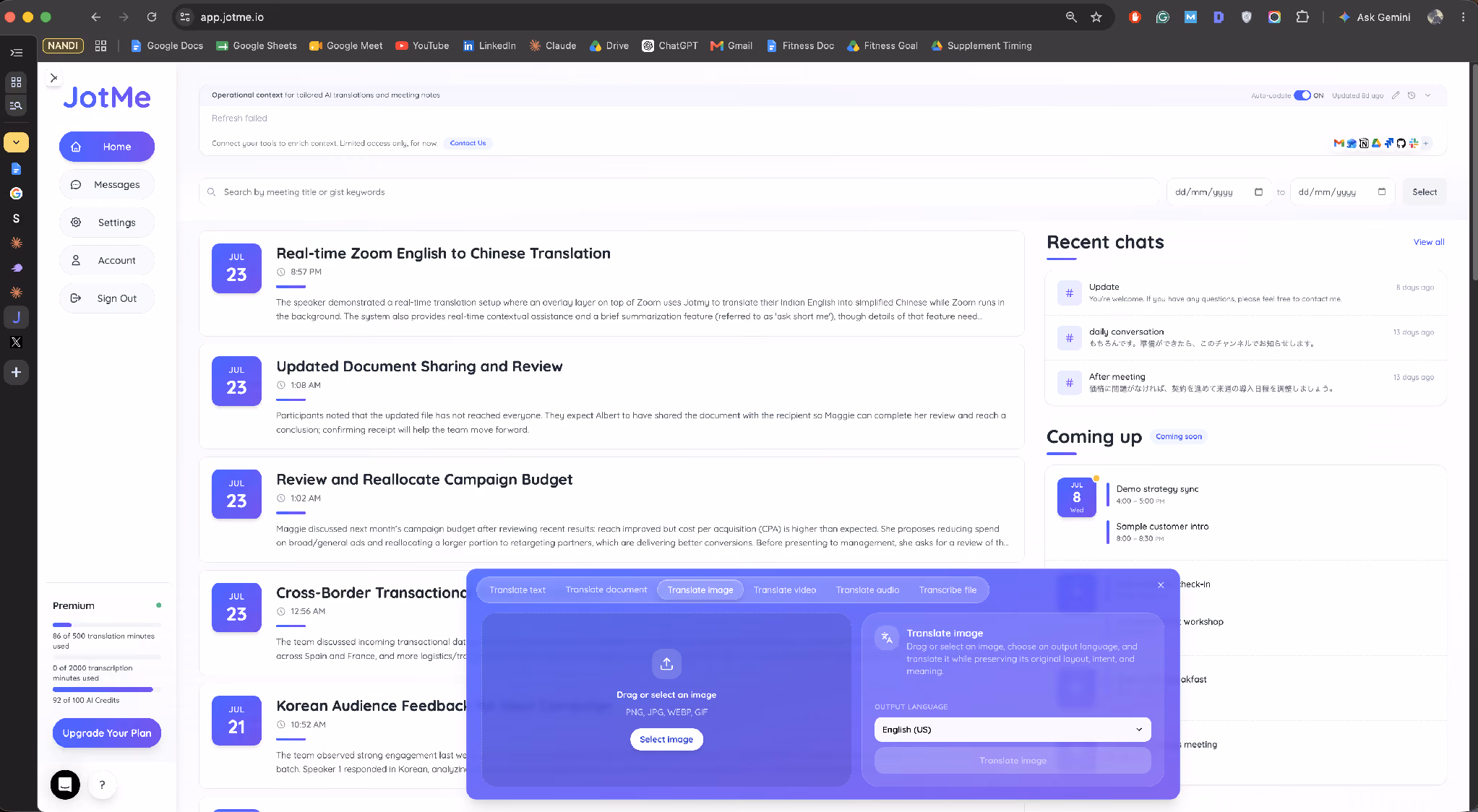 jotme translate image feature