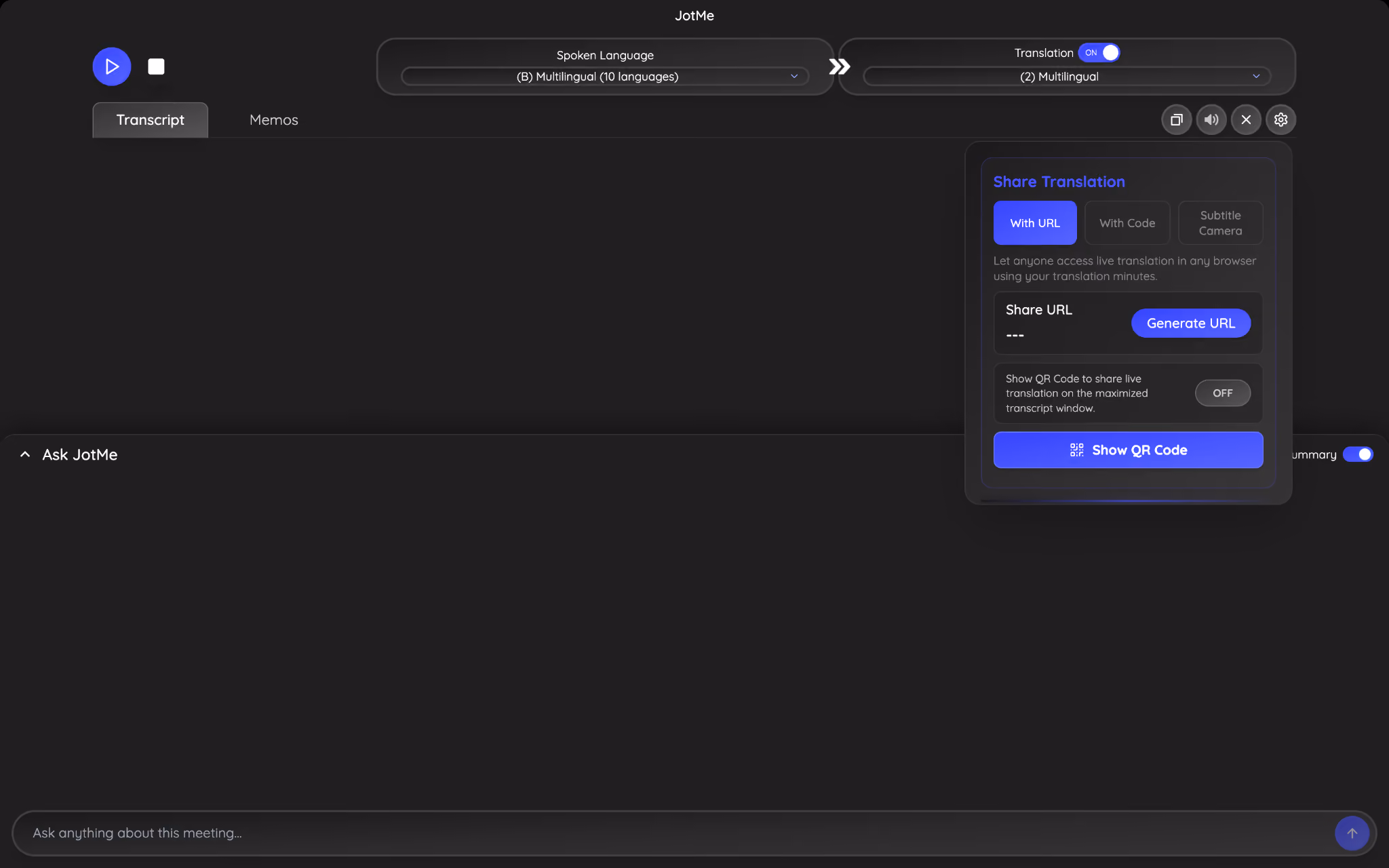 share translation minutes