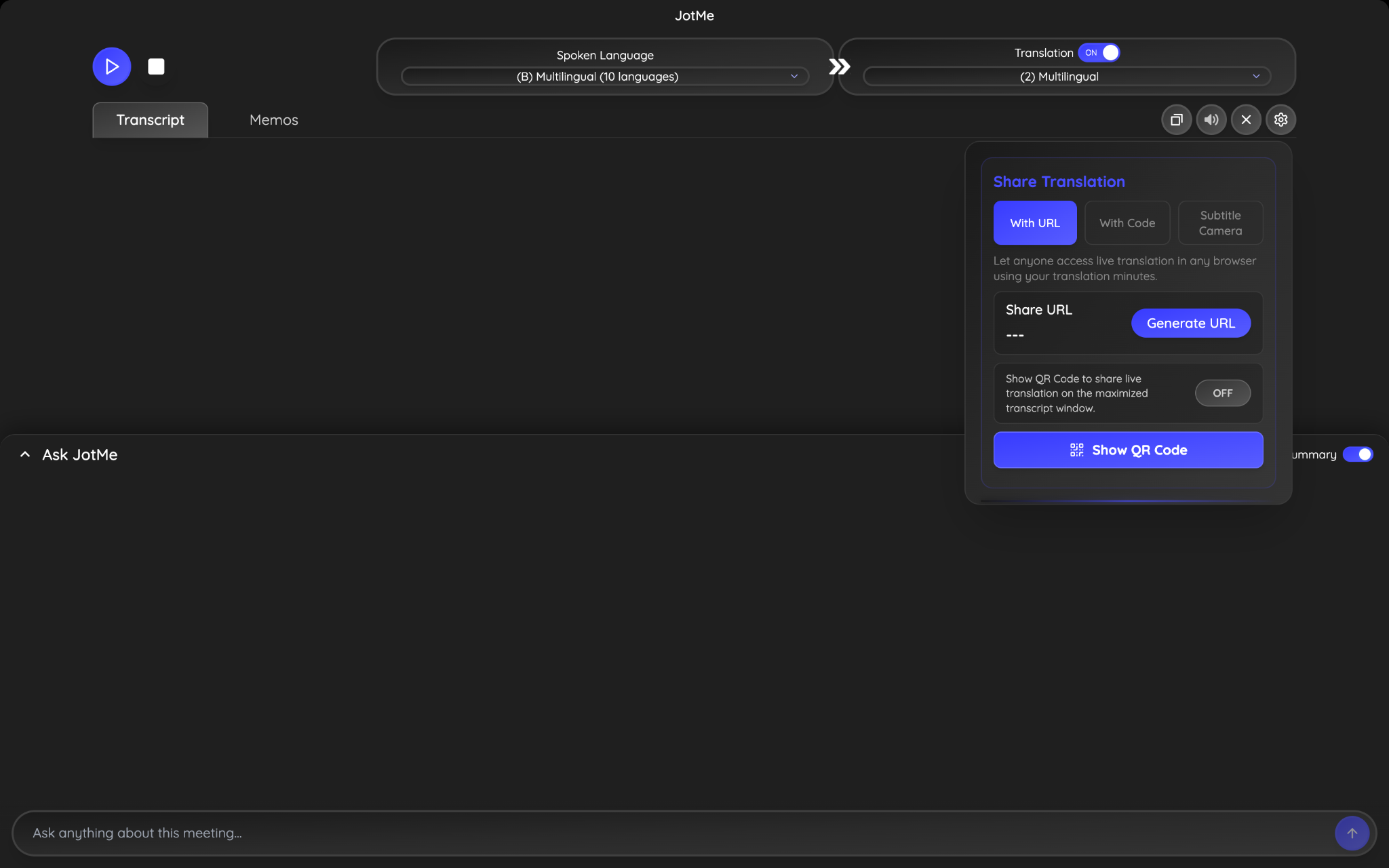 share translation minutes